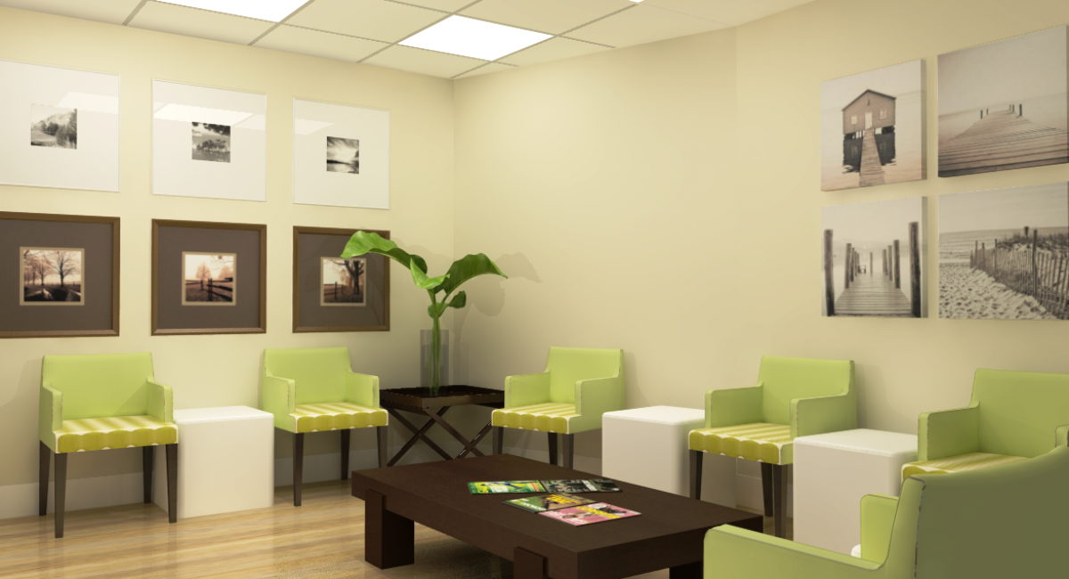 Interior Rendering - Waiting Room by DesignDots. - Project developed in association with ArcUrb Design Build, Inc.
