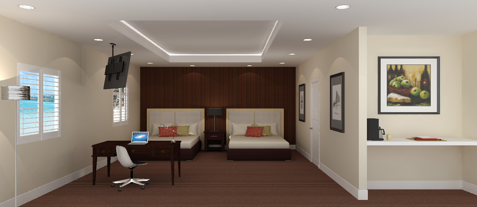 Interior Rendering - Hotel Room