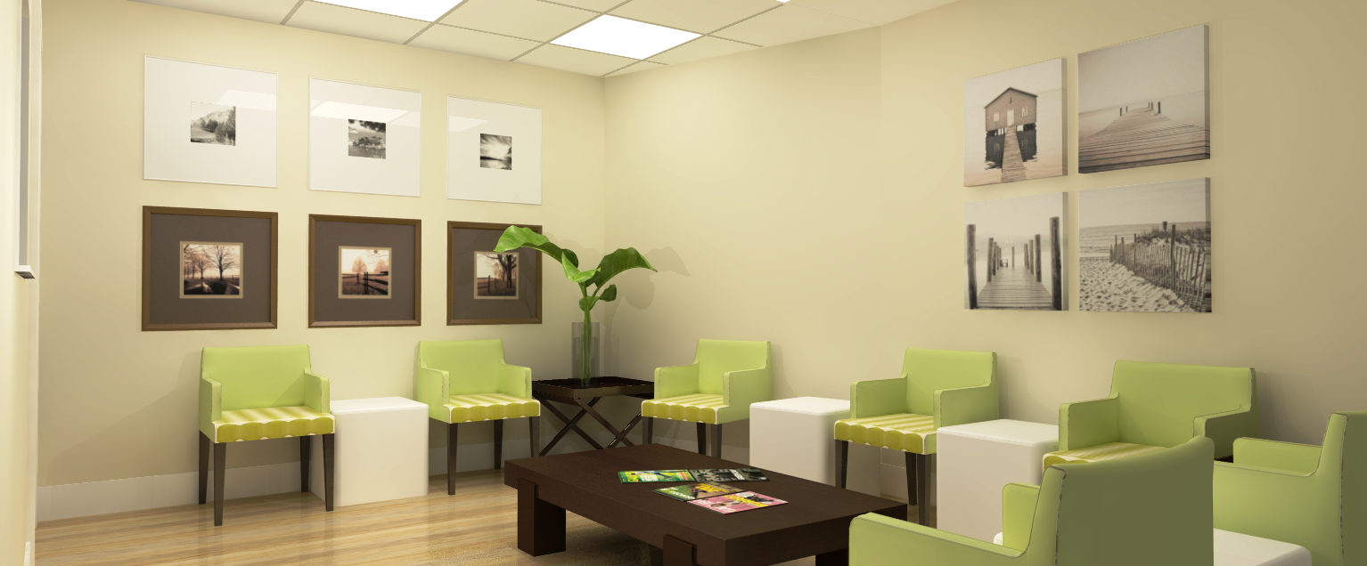 Interior Rendering - Waiting Room by DesignDots. - Project developed in association with ArcUrb Design Build, Inc.